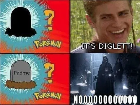 Anakin - Diglet, Vader - Padme Tombstone meme